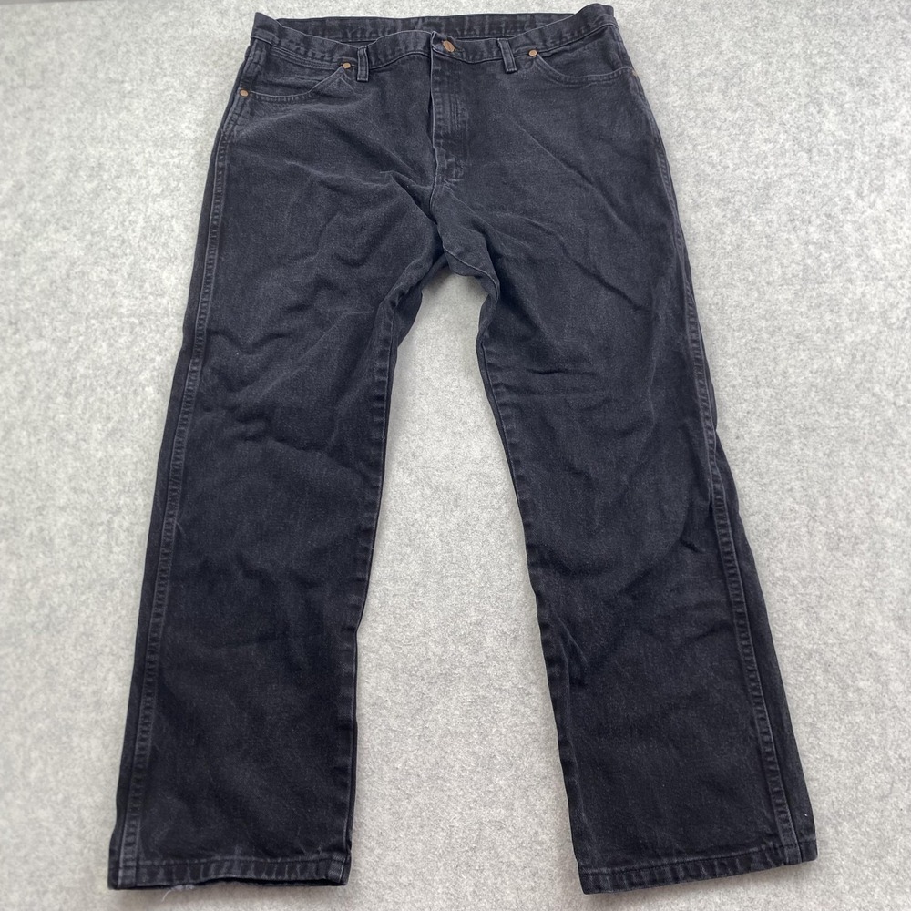 Wrangler Jeans Mens 40x30 (38x29) Black Charcoal Regular Straight 1013MWZVK